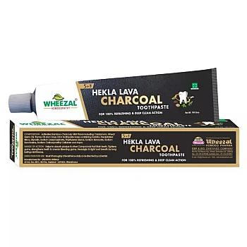 Wheezal Hekla Lava Charcoal Toothpaste (100g, Pack of 2)