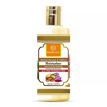 Khadi Care Herbal Almond & Saffron Moisturizer With Sheabutter Slsparaben Free (210ml)