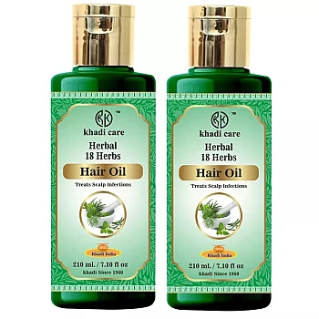 Khadi Care Herbal Ayurvedic 18 Herbs Hair Oil (210ml, Pack of 2)