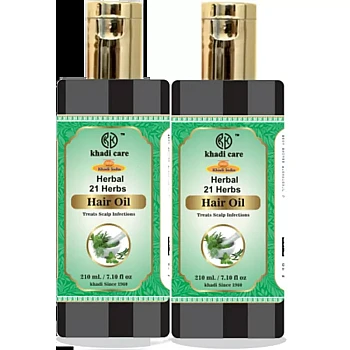 Khadi Care Herbal Ayurvedic 21 Herbs Hair Oil (210ml, Pack of 2)