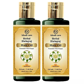 Khadi Care Herbal Bhringraj Hair Oil (210ml, Pack of 2)