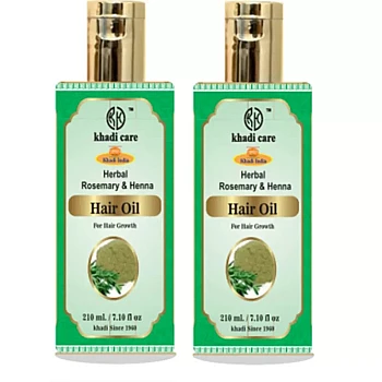Khadi Care Herbal Rosemary & Henna Hair Oil (210ml, Pack of 2)
