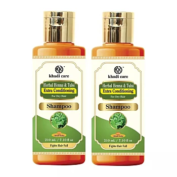 Khadi Care Herbal Henna Tulsi Shampoo (210ml, Pack of 2)