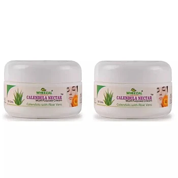 Wheezal Glow Bright Calendula Nectar Cream with Aloe Vera (100g, Pack of 2)