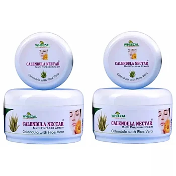 Wheezal Glow Bright Calendula Nectar Cream with Aloe Vera (200g, Pack of 2)