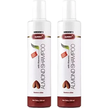 Bakson Sunny Almond Shampoo with Aloe Vera (250ml, Pack of 2)