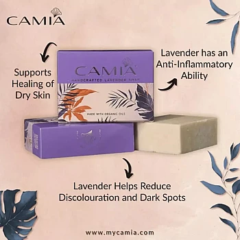 Camia Handcrafted Lavender, Rosemary, Lemongrass, Cedarwood And Frankincense Soap (5 Pcs Each 125g) (1Pack)
