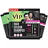 VIP Natural Hair Colour Shampoo Black For Men And Women Shampoo (20ml, Pack of 5)