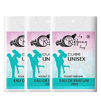 Riffway Cube Premium Eau De Perfume Unisex Pocket Perfume (10ml, Pack of 3)