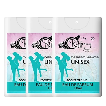 Riffway Desert Night Premium Eau De Perfume For Unisex Pocket Perfume (10ml, Pack of 3)