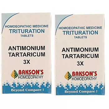 Bakson Antimonium Tartaticum 3X (100tab, Pack of 2)