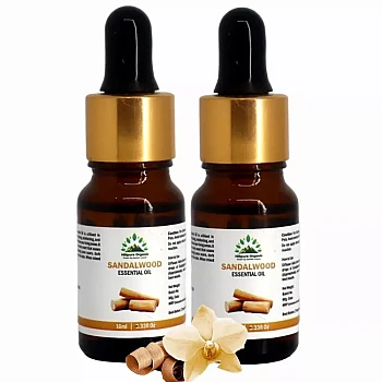 Hillpure Organic Sandalwood Essential Oil (10ml, Pack of 2)