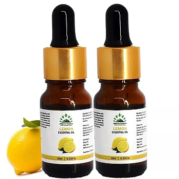 Hillpure Organic Lemon Essential Oil (10ml, Pack of 2)
