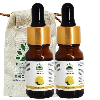 Hillpure Organic Lemon Essential Oil (10ml, Pack of 2)