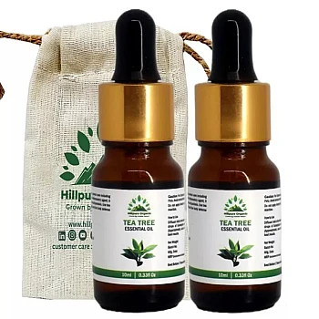 Hillpure Organic Tea Tree Essential Oil (10ml, Pack of 2)