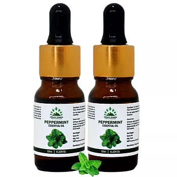 Hillpure Organic Peppermint Essential Oil (10ml, Pack of 2)