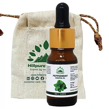Hillpure Organic Peppermint Essential Oil (10ml, Pack of 2)