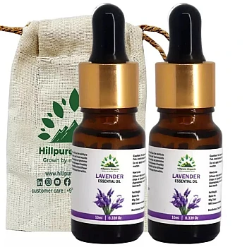 Hillpure Organic Lavender Essential Oil (10ml, Pack of 2)