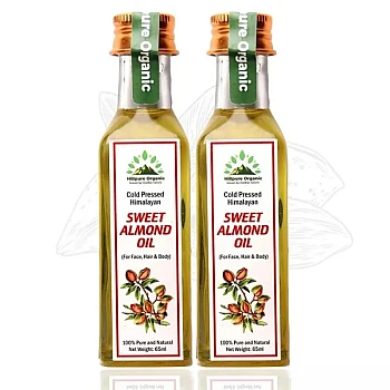 Hillpure Organic Sweet Almond Oil (65ml, Pack of 2)