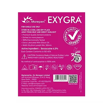 Dr Morepen Exygra Bubblegum Flavoured Condoms (3pcs, Pack of 10)