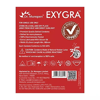 Dr Morepen Exygra Strawberry Flavoured Condoms (3pcs, Pack of 10)
