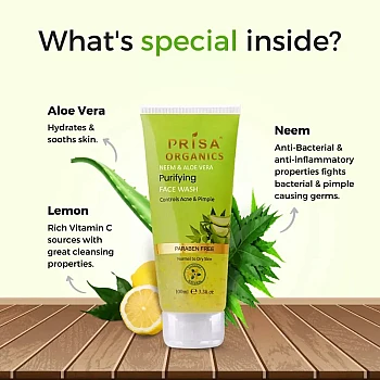 Prisa Organics Neem & Aloe vera Purifying Face Wash (100ml)