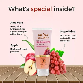 Prisa Organics Grape Wine Skin Brightening Face Wash (100ml)