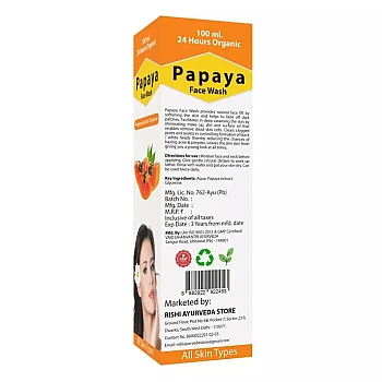 24 Hours Organic Papaya Face Wash (100ml, Pack of 3)