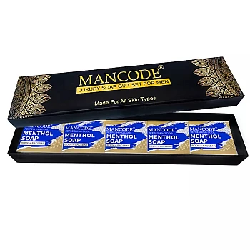 Mancode Luxury Soap Gift Set For Men (Menthol) (5 Soap Each 125g) (1Pack)