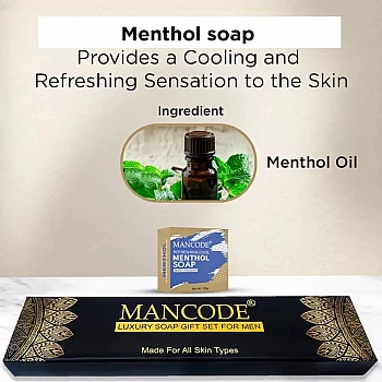 Mancode Luxury Soap Gift Set For Men (Menthol) (5 Soap Each 125g) (1Pack)