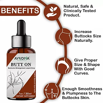 Ayudiva Herbals Butt On Buttocks Enlargement Liquid Drop (30ml, Pack of 3)