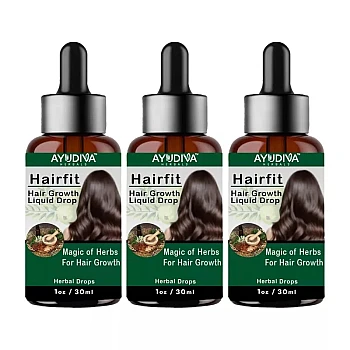 Ayudiva Herbals Hairfit Hair Growth Liquid Drops (30ml, Pack of 3)