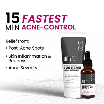 ThriveCo Goodbye Acne Facial Cleanser And Face Serum (100ml + 30ml) (1Pack)