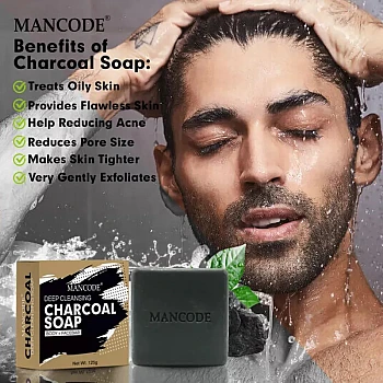 Mancode Charcoal Soap For Men (125g, Pack of 3)