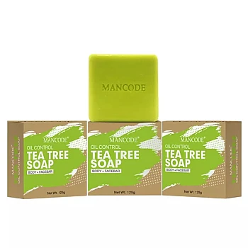 Mancode Tea Tree Soap For Men (125g, Pack of 3)
