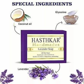 Hasthkar Handmades Lavender Soap (125g, Pack of 4)