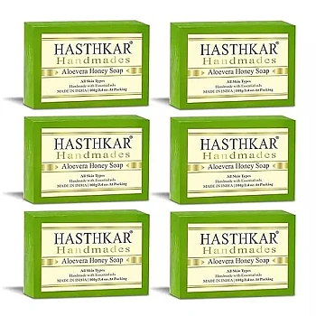 Hasthkar Handmades Aloevera Honey Soap (100g, Pack of 6)