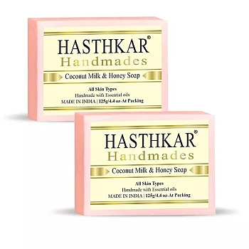 Hasthkar Handmades Coconut Milk & Honey Soap (125g, Pack of 2)