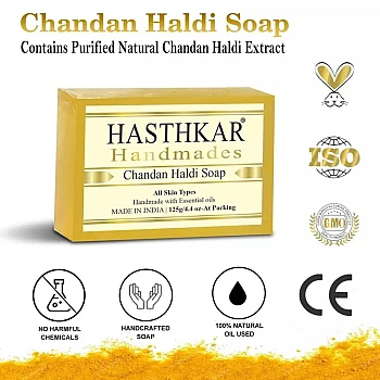 Hasthkar Handmades Chandan Haldi Soap (125g, Pack of 2)