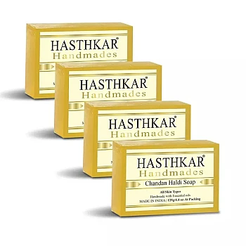 Hasthkar Handmades Chandan Haldi Soap (125g, Pack of 4)