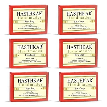 Hasthkar Handmades Rose Soap (125g, Pack of 6)