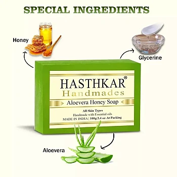 Hasthkar Handmades Aloevera Soap (125g, Pack of 4)