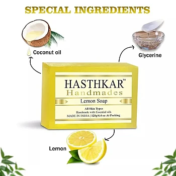 Hasthkar Handmades Lemon Soap (125g, Pack of 5)