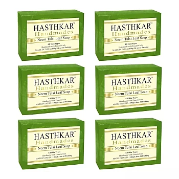 Hasthkar Handmades Neem Tulsi Leaf Soap (125g, Pack of 6)
