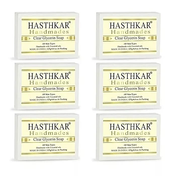 Hasthkar Handmades Clear Glycerin Soap (125g, Pack of 6)