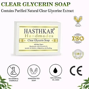 Hasthkar Handmades Clear Glycerin Soap (125g, Pack of 6)
