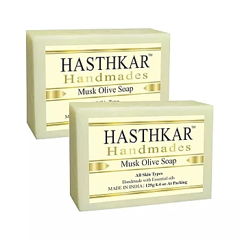 Hasthkar Handmades Musk Olive Soap (125g, Pack of 2)