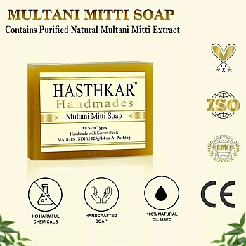 Hasthkar Handmades Multani Mitti Soap (125g, Pack of 4)