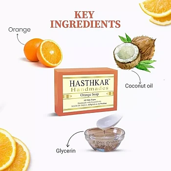 Hasthkar Handmades Orange Soap (125g, Pack of 5)