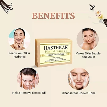 Hasthkar Handmades Cocoa Vanilla Soap (125g, Pack of 3)